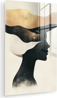 Produktbild von MuchoWow Glasbilder - Bilder auf Wandbild - Foto auf Glas Frau - Wellen - Schwarz 20x30 cm Wanddekoration aus Glas - Acrylglasbild - Acrylbilder - Acrylglas