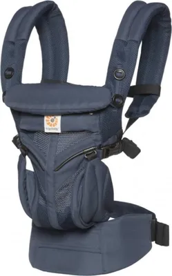 Produktbild von Ergobaby Babytrage, Omni 360 Cool Air Mesh mit 4 Positionen für Neugeborene bis Kleinkinder (0-4 Jahre), ergonomische Kindertrage und Rucksack, Mitternachtsblau