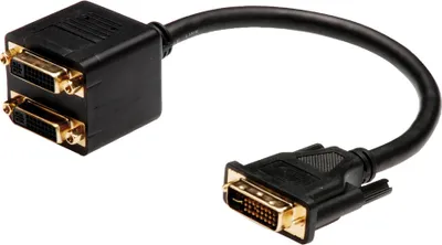 Obrázek produktu pro Digitus AK-320401-002-S, 0,2 m, DVI-I, 2 x DVI-I, Samec, Samice, Černá