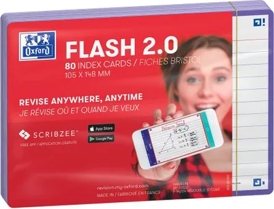 Image de Oxford 400133913 Fiches Oxford Flash 2.0, 105 x 148 mm, violet