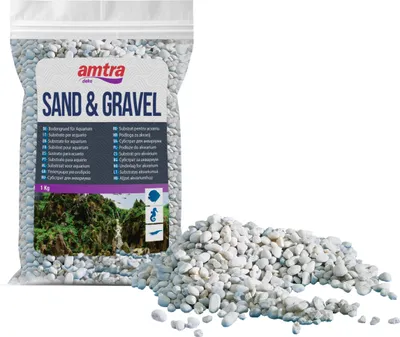 Zdjęcie produktu dla Amtra Gravel - Naturalny żwir akwaryjny, dekoracyjna ziemia, gruboziarnisty, biały