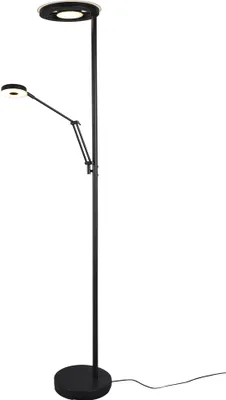 Produktbild von LED Deckenfluter mit Leselampe Schwarz dimmbar Stehlampen Wohnzimmer Flurlampen