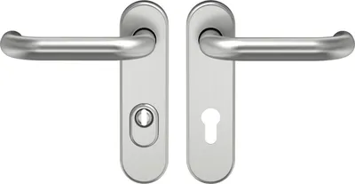 Image de Garniture à béquilles de sécurité ECO D 110-sur plaque courte, avec protection contre le tirage de noyau