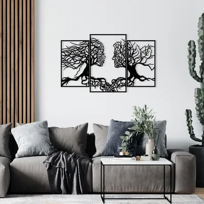 Produktbild von Wallity, Love Tree, Wanddeko, Schwarz, Metall, 116 x 71 cm