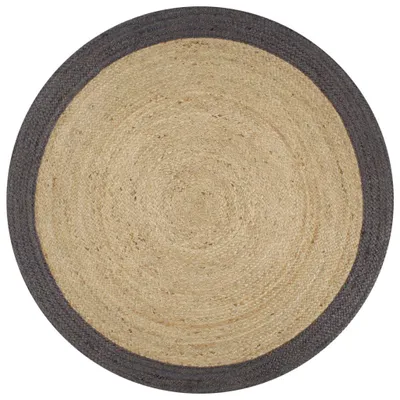 Image de Vidaxl Teppich handgefertigt mit dunkelgrauem Rand 120 cm Jute