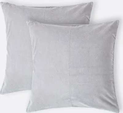 Produktbild von HOMESCAPES Samt-Kissenbezug 2er-Set in Grau, 40 x 40 cm