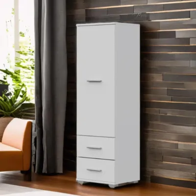Produktbild von Schrank FAUSKE - 2 Schubladen - Weiß - Breite 40 cm, Höhe 130 cm, Tiefe 36 cm