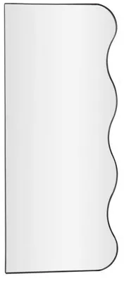 Productafbeelding van DRW Rechthoekige wandspiegel van metaal, zwart, 40 x 95 x 1,5 cm