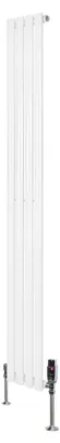 Immagine prodotto di Radiatore a elementi con valvola termostatica e rubinetto cromato – 1800 mm x 240 mm – Bianco