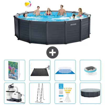 Produktbild von Graphite Panel Pool Rund - 478x124 cm - 9-teilig  S598