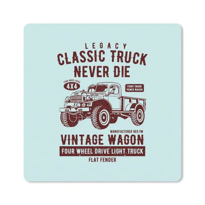 Produktbild von MuchoWow® Mauspad Mousepad Mancave - Auto - Vintage - Blau 30x30 cm - Mousepads - Maus Mat - Pad - Mausunterlage - Gaming