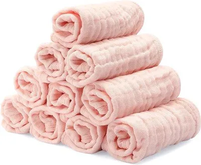 Produktbild von Famanu Waschlappen aus Musselin 10 Stück - Groß und weich