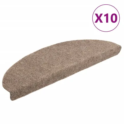 Obrázek produktu pro vidaXL Samolepicí podložky na schůdky 10 ks 65x21x4 cm Béžová půlkruhová velká
