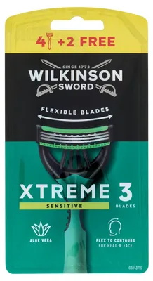 Produktbild von Wilkinson Sword Xtreme 3 Sensitive Einwegrasierer Einmalrasierer, 6 St
