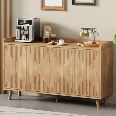 Produktbild von STILVORA Küchenschrank mit 4 Türen und verstellbaren Einlegeböden, Sideboard mit Stauraum, Aufbewahrungsschrank für Esszimmer und Wohnzimmer
