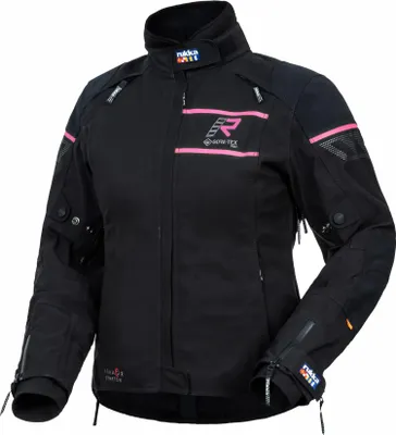 Image de Veste textile moto Rukka Raptorina GTX pour femme, noir/rose, 42