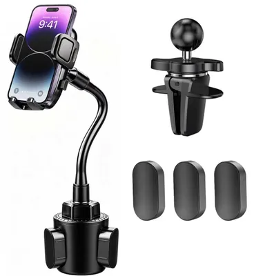 Produktbild von Universelle Handyhalterung Auto 2-in-1 - Lüftung & Becherhalter - 360° drehbar