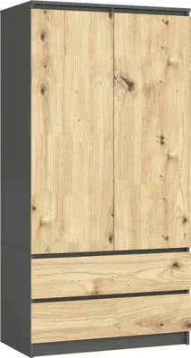 Image de Akord Armoire Gris Graphite/Chêne Artisan 90X51X180