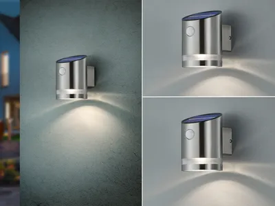 Produktbild von LED Solar Wandleuchten Set Außenleuchten Fassadenlampe Solarlampe für den Garten