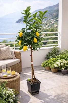 Produktbild von Amalfitano Zitronenbaum 120–140 cm im Topf – Echter Citrus Limon, mediterraner Zitronenbaum für Terrasse, Balkon & Wintergarten