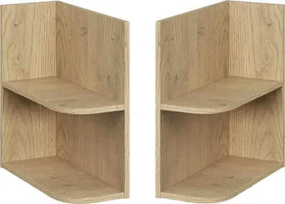 Produktbild von Badezimmer Eckregal-Unterschrank mit 20 cm Breite in Eiche, 2 offene Fächer - DURANGO-56
