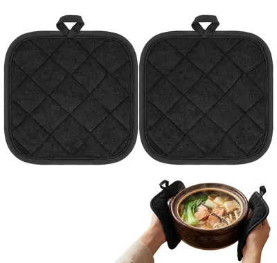 Topflappen 2er-Set, 17×17 cm, waschbar, hitzebeständig bis 250 °C