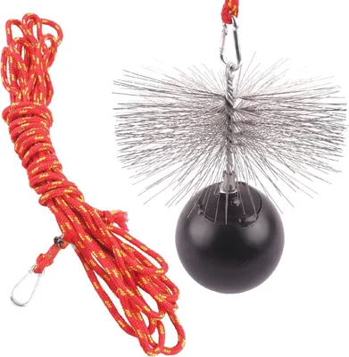 Produktbild von Schornsteinbesen Kaminbesen Schubstange Set Zuggewicht Schornsteinreinigungsset Seil: 10m, Variante: Zuggewicht: 1,8Kg(9cm) / Besen: 175mm