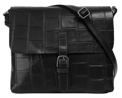 Zdjęcie produktu dla bugatti skórzana torba na ramię messenger czarna czarna