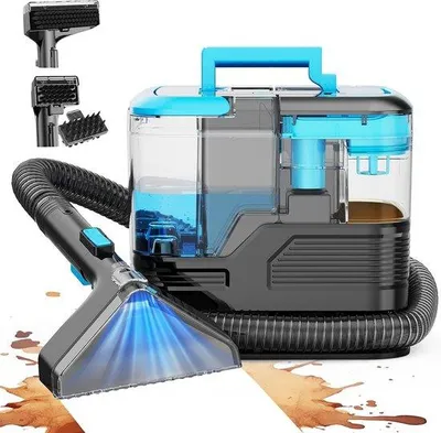 Productafbeelding van Bekledingsreiniger - Waszuiger - Vlekken Verwijderen - Dubbel Tanksysteem - 2 Liter - Blauw