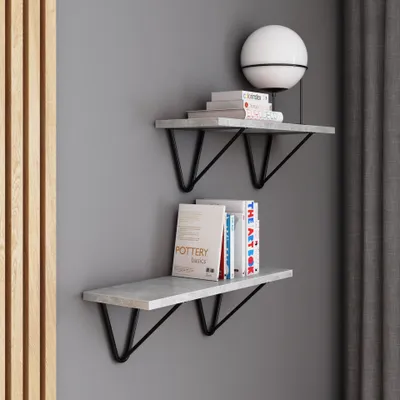 Produktbild von AKKE Beton Hängeregal WIRE modern LOFT-style LxB: 60x20 cm