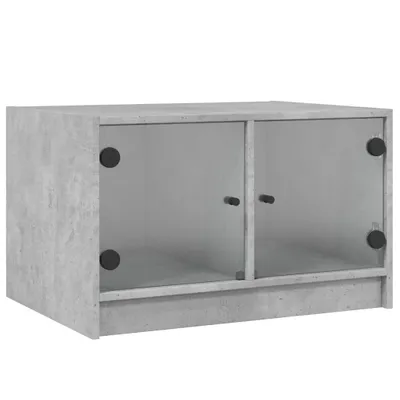 Produktbild von vidaXL Couchtisch mit Glastüren Betongrau 68x50x42 cm