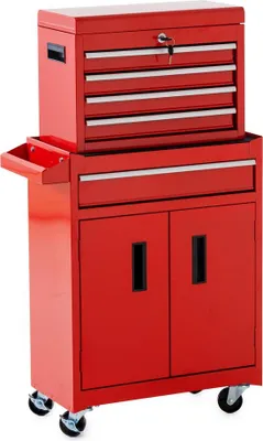 Obrázek produktu pro Dílenský vozík 5 zásuvek 50 cm, červený