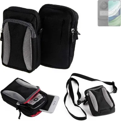 Produktbild von K-S-Trade Holster Schutz Hülle kompatibel mit Huawei Mate 60  Handy Hülle Gürteltasche Umhängetasche mit Zusatzfach schwarz