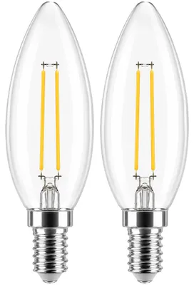 Produktbild von 2 x LED Filament C35 Kerze 4W = 40W E14 klar 470lm warmweiß 2700K
