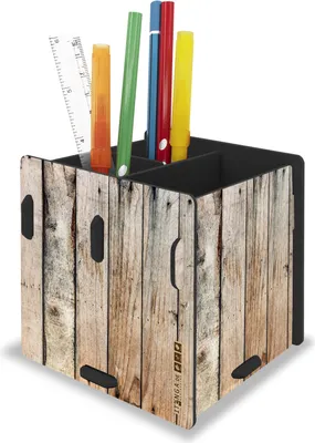 Produktbild von itenga Stifteköcher "Holzkiste" steckbar aus Kunststoff