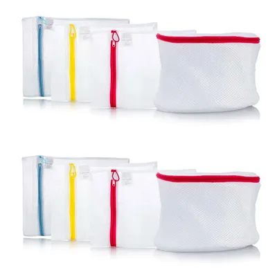 Immagine prodotto di Set di 8 sacchetti per il bucato, ideali per la lavatrice. Sacchetti per indumenti delicati, reggiseni, biancheria intima e altri capi. Sacchetti per il bucato, sacchetti per la lavatrice