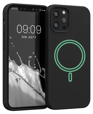 Produktbild von kwmobile Hülle kompatibel mit Apple iPhone 12 / iPhone 12 Pro Hülle - magnetisches Silikon Case kompatibel mit MagSafe - Cover gummiert Schwarz