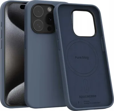 Immagine prodotto di Custodia magnetica in silicone con MagSafe SPACECASE Pure Mag per iPhone 15 Pro Blue