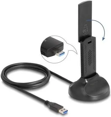Produktbild von Delock Wi-Fi 6E Dualband WLAN USB Adapter AX5400 (2 x 2402 + 574 Mbps)