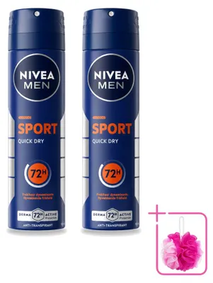 Productafbeelding van 2 x NIVEA MEN Sport Antitranspirant Deodorant Spray 150 ml - Voordeelverpakking - 2 stuks