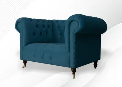 Produktbild von Chesterfield Textil Polster Sofas Design Luxus Couch Sofa Sessel 1 Sitzer Neu