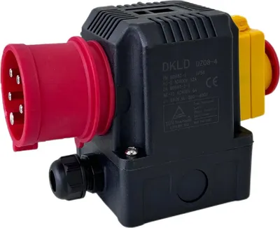 Produktbild von Trade-Shop Schalter-Stecker-Kombination / Motorstarter / Ein-Aus-Schalter DZ08-4 400V für dreiphasige Maschinen / inkl. Notaus-Klappe