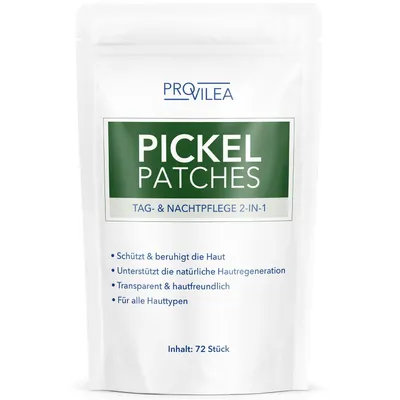 Produktbild von Provilea Pickel Patches | Tag- & Nachtpflege | Schützt und beruhigt die Haut | Inhalt: 72 Patches