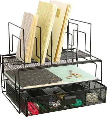 Imagen del producto de Organizador de escritorio con compartimentos, de 3 niveles, color , para oficina y hogar