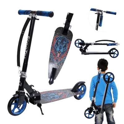 Produktbild von Habib Erwachsenen-Roller  Cityroller für Jugendliche | Faltbar & bis 100kg belastbar, Blau