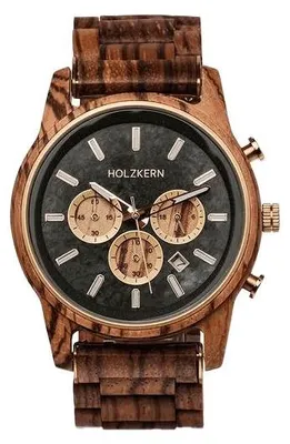 Obrázek produktu pro Pánské hodinky Holzkern chronograf leaf roof zebrano/mramor