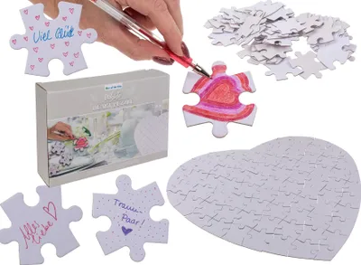 Produktbild von OOTB Weißes Herz-Puzzle 80 beschriftbare Teile
