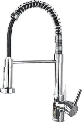 Immagine prodotto di Miscelatore da cucina, finitura nichel spazzolato, doccetta estraibile, cromo