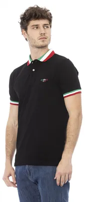 Immagine prodotto di Polo da uomo Baldinini Trend, cotone 100%, colletto tricolore, maniche corte