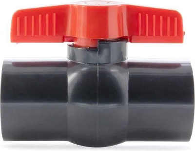 Productafbeelding van PVC-kogelkraan voor nauwkeurige waterregeling - Wit met rode T-greep